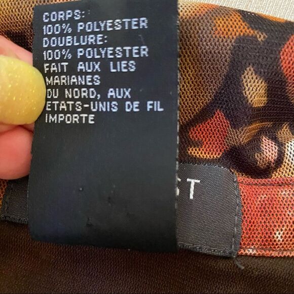 Vintage Nine West Sheer & Lined Floral Top Velvet - Picture 5 of 7